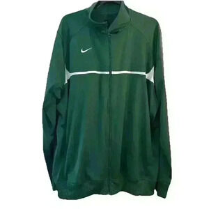Nike Vintage Green White Stripe Track Jacket Out and Inside Pockets Men’s XXL